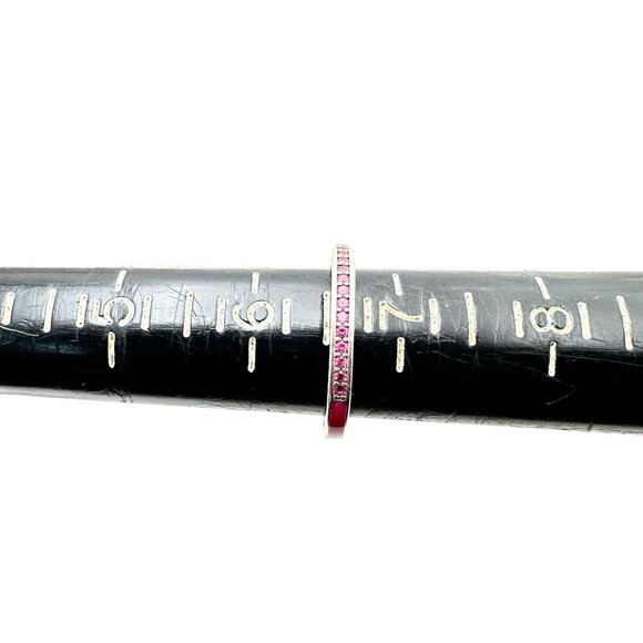 Pandora Cerise Radiant Hearts Ring Pink Stones Sterling Silver Size 6.5 - Picture 7 of 7